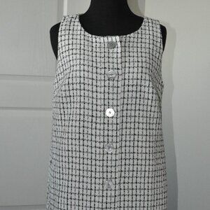 J.Crew Sleeveless Tweed Button Front Shift Dress size 6